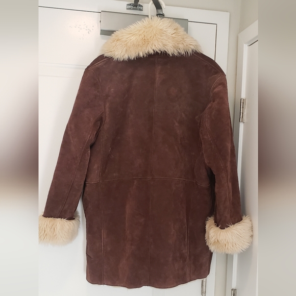 Wilson Suede Leather Fux Fur 1970s Style XXL Womens Boho Hippie - Picture 3 of 6